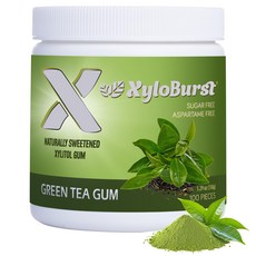 자일로버스트 100% 자일리톨 천연 츄잉껌 100개입 병 XyloBurst Gum | Xylitol Chewing Gum | Sugar Free Gluten Free Ket, 녹차, 1개, 158g
