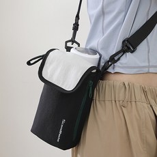 도파밍 텀블러가방 방수 크로스백 물병 수납 파우치, 1개, 블랙