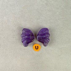 晶星 天然紫水晶翅膀 手作 diy 串珠材料, 1個, U