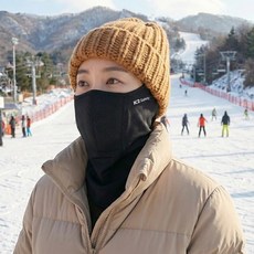 K2 동계 하이크 넥스카프 IUW24901 귀걸이형 겨울 방한 넥워머, 블랙, 1개