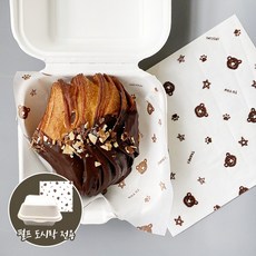 [소행섬] 펄프 도시락 전용 곰돌이 브라운 유산지, 1세트, 500개