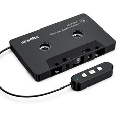 아르스비타 5.1 블루투스 카세트 어댑터 카 오디오 수신기 서포트 마이크로 SD 카드용 핸즈프리 통화 블랙 타입 BCA02, Black