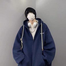 150公斤 大尺碼男裝 青年連帽開衫衛衣男春季加肥加大高街口袋拉鍊燙印純色寬鬆休閒青少年美式復古拉鍊開衫外套