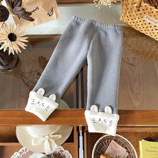 兒童秋冬加絨打底褲 嬰幼兒女童卡通加厚褲子