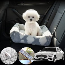 제네시스G70더뉴(20~)2.2D 차량용 애견 온열 전기 방석 패턴 그레이 1개 담요 증정