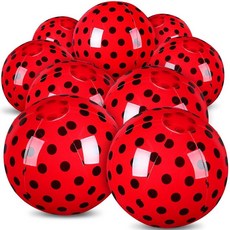 Leyndo 12팩 그린 터틀 테마 비치볼 아동용 20cm(7.8인치) 벌크 여름 수영장 및 해변 게임 선물 생일 파티 용품 연말 수업 장식 147292, 12, 물방울 무늬 무당벌레