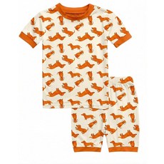 VAENAIT BABY Toddler Kids Viscose From Bamboo Pajamas Valentine Pjs Short Sleeve Summer Sleepwear, B03-orange Puppy