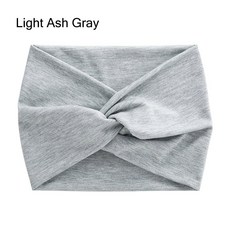 헤어 액세서리 두꺼운 꼬임형 초대형 운동용 헤어밴드 여성용 와이드 터번, Light Ash Gray