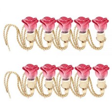 로즈버드 모양 자동차 방향제 향수병 10개 걸이식 디퓨저 병 펜던트 빈, 로즈버드 모양 자동차 방향제 향수병 10개, 자동차 걸