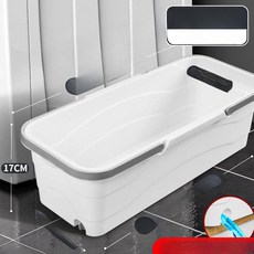 프리미엄 사각 버킷 걸레통 세차통 청소통 물통 더블핸들, 52cm 배수구 포함 화이트, 1L