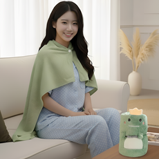 휴이즈 극세사 무릎담요 똑딱이 망토
