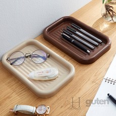 더휴즈 펜트레이 펜접시 펜슬트레이 책상 오거나이저 펜정리함, 베이지