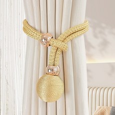 窗簾綁帶輕奢紗簾綁繩紮束帶簡約釦環綁飾可調節神器布帶一件窗簾裝飾配件, 金黃色(一個裝), 1個