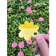 亮黃色花朵造型工藝材料，手工藝裝飾配件，DIY拼貼材料, 黃色, 1個