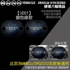 【硬漢六輪精品】SYM MMBCU DRG DRG二代 158 透明 油杯蓋 造型貼, 1個, 【UD01】變色綠款