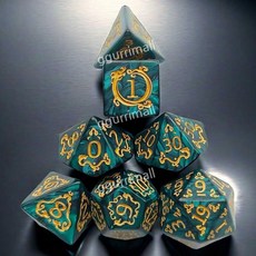 다면체주사위 보드게임 아크릴 주사위 파티, 레드 7개 세트