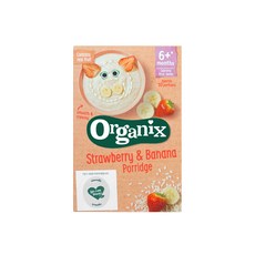 [영국 1등 유아식] 오가닉스 포리지 딸기바나나맛 (박스 당 10회분) 쌀가루 오트밀 유기농 아기 이유식 유아식 초기 중기 후기 쌀미음 죽 1박스, 1세트, 120g, 딸기바나나포리지