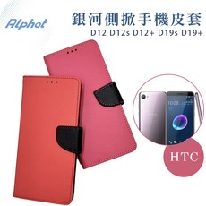 HTC D12 D12s D19 D19s 銀河系列側掀手機皮套, D12,滿版玻璃貼