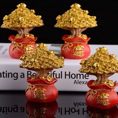 풍수 장식소품 돈나무 미니 자동차 인테리어 선물 1p, 돈나무(골드)