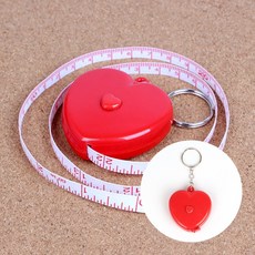 하트 열쇠고리 줄자 1.5M 휴대용 키링 줄자 미니줄자 측정 줄자, 1