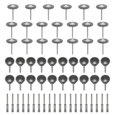60 Pcs Dremel 액세서리 휠 황동 브러시 녹 제거 Stainle 와이어 철강 도구 연마 로타리 Voiture 미니 드릴, 01 Silver