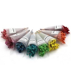 乾燥花與永生花迷你花束, 橘色-水晶草