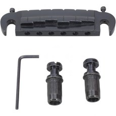 일렉트릭 기타용 소형 통합 브릿지 새들 테일피스 교체 부품, 검정