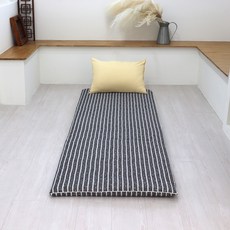 인터카마 멀티싱글 1인 가로70cm 두꺼운 양면 매트 3단접이식 바닥요 까는이불 12color, (70x195), 스트라이프 그레이
