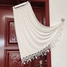 실크 레이스 속치마 이너 스커트 인견 속 슬립 롱 망사 스타