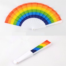 착한장터 무지개 접이 부채 합죽선, 1개