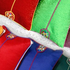 경추베개 메밀 면 꽃담음 목편한 대나무목침 목쿠션 목베게, yuna  다홍