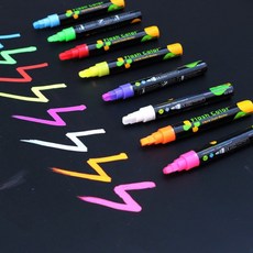Flash Color 平頭八色螢光筆 白板筆 黑板螢光筆 玻璃彩繪筆 廣告彩繪筆 液態粉筆 pop筆 擦擦筆, 1個, 八色一套, 八色