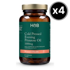홀랜드앤바렛 달맞이꽃 종자유 감마리놀렌산 1000mg 60캡슐 x4통 Holland&Barrett Evening Primrose Oil, 4개, 60개입