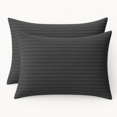 COTTON STICH 유아용 베개 커버 2개 세트 미니 베개 커버 600수 면 아동용 부드럽고 가벼운 베개 커버 (와인 유아 30.5 x 40.6cm(12 x 16인치, Toddler 12x16 Envelope, 다크 그레이 스트립