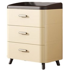 리빙픽 다용도 서랍형 수납장 거실 정리함 침대 협탁 42*35*64cm, 3단, 밀크커피