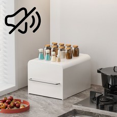 HK.sell 코니 라운드 철제 약정리대 컵수납 서랍형 정리함 엄청 조용한 3단 슬라이딩레일 장착, 화이트