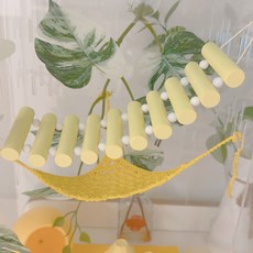 야야랜드 파스텔 사다리 백업 출렁다리 징검다리 도마뱀 파충류 놀이터, 레몬옐로우, 1개