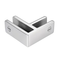 Brixwell Glass-to-Glass 브레이싱 클램프 90도 타입 듀플렉스 2205 스테인리스 스틸 매트 블랙 마감 1cm(3/8인치)에서 1.3cm(1/2인치) 강, 광택 처리 스테인리스 스틸