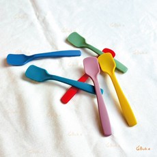 고려알파라인 국산 실리콘 요거트스푼 1p, 1개, 노랑