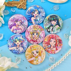 피치피치핏치 캐릭터반짝이 글리터 홀로그램 배지 뱃지 뱃찌 7개 세트 58mm
