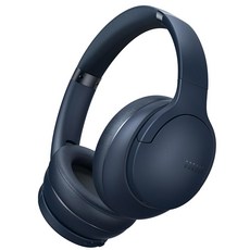 도커스 블루투스 헤드폰 오버 이어 와이어리스 90시간 플레이타임 BT 5.4 앱 영화 및 수면 모드, Navy Blue