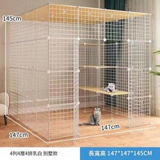 豪華家用貓籠 3層 111x75x109cm 室內大號貓咪別墅 貓舍 貓屋, 基礎套餐 貓籠 安裝工具 升級門扣, 1個