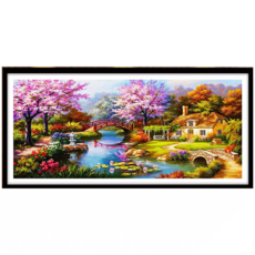 산속집 풍경화 보석십자수 수예 비즈, 100X40 × 1개, 1개, 100X40 × 1개