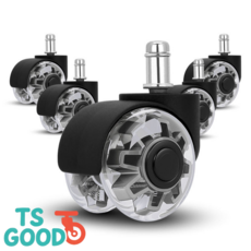 TS우리집상점 프리미엄 무소음 의자바퀴 광폭 1세트, 그레이 투명 더블, 5개