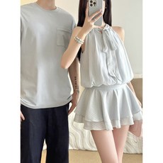 커플 시밀러룩 티셔츠 반팔 호캉스 하와이안 웨딩촬영 휴양지 원피스 드레스 여행 긴팔 패밀리룩