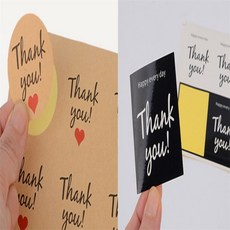 트리플투 THANK YOU 스티커 1장 카페스티커, 원형 12P