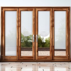 쓰리허니 2개 35 x 110인치 임시 블라인드 도구 없이 자르기 원단 종이 셰이드 접착 프라이버시 블라인드 프렌치 도어 슬라이딩 도어 창문 빛