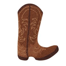 Peking Handicraft 브라운 카우보이 부츠 40.6cm x 30.5cm 후크 울 폴리필 장식용 쿠션