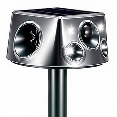 RYNOVEX 땅속까지 진동 4면 초음파 LED 경보음 무선 태양열 충전 야생동물 퇴치기 음량조절 kc인증 멧돼지 고라니 뱀 두더지