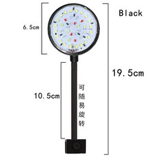 USB款迷你夾燈/三段變色亮度可調/LED夾燈/水草燈/增豔燈/太陽燈/側夾燈/魚缸夾燈/夾燈, 1個, USB款三合一迷你夾燈/黑色：7w